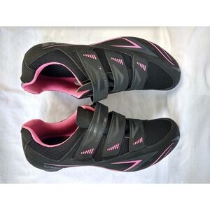 Venzo Cycling Shoes Unisex Size 44 Black Pink Mountain Biking Sports 9.5 M 11 W